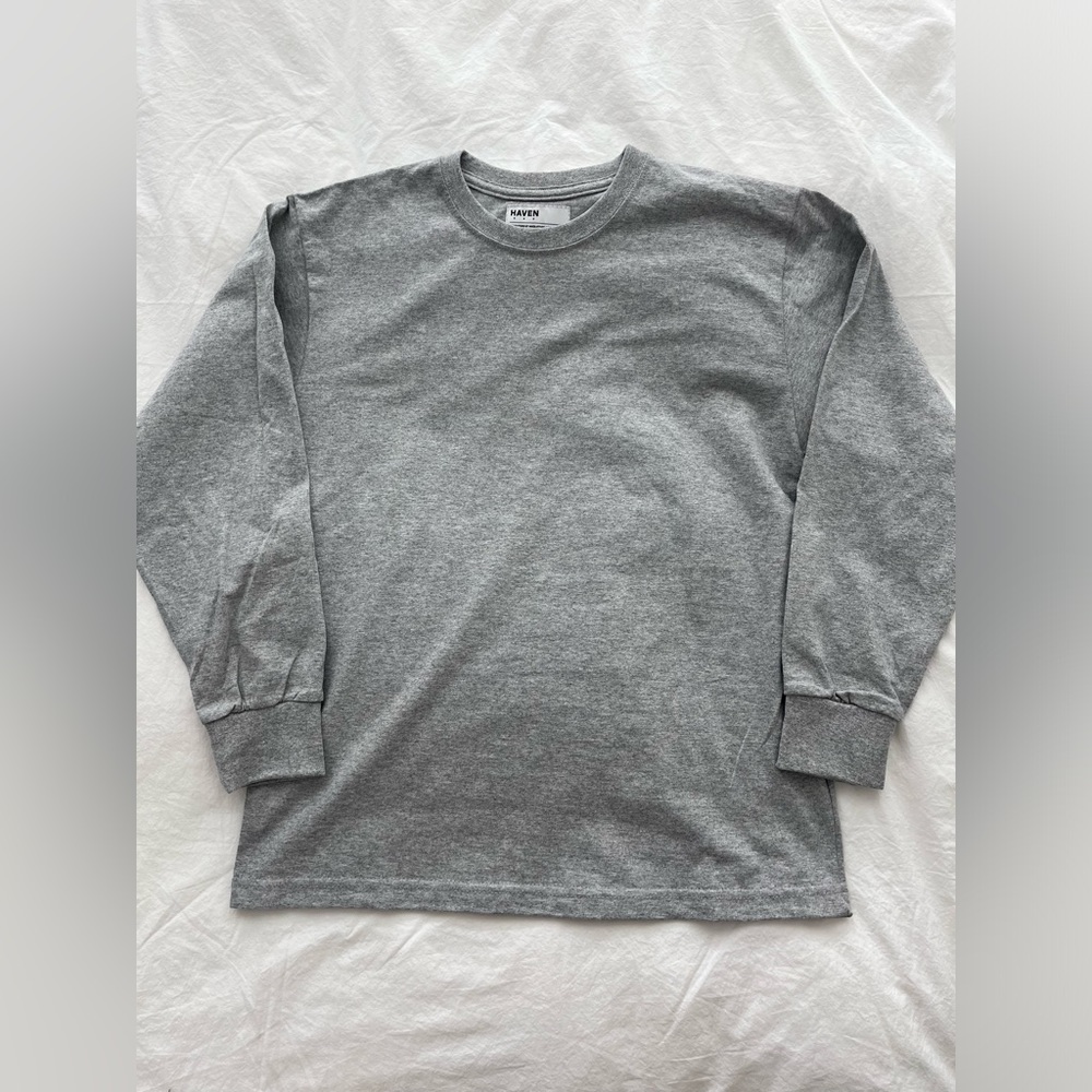 Haven Long Sleeve Grey Cotton TShirt